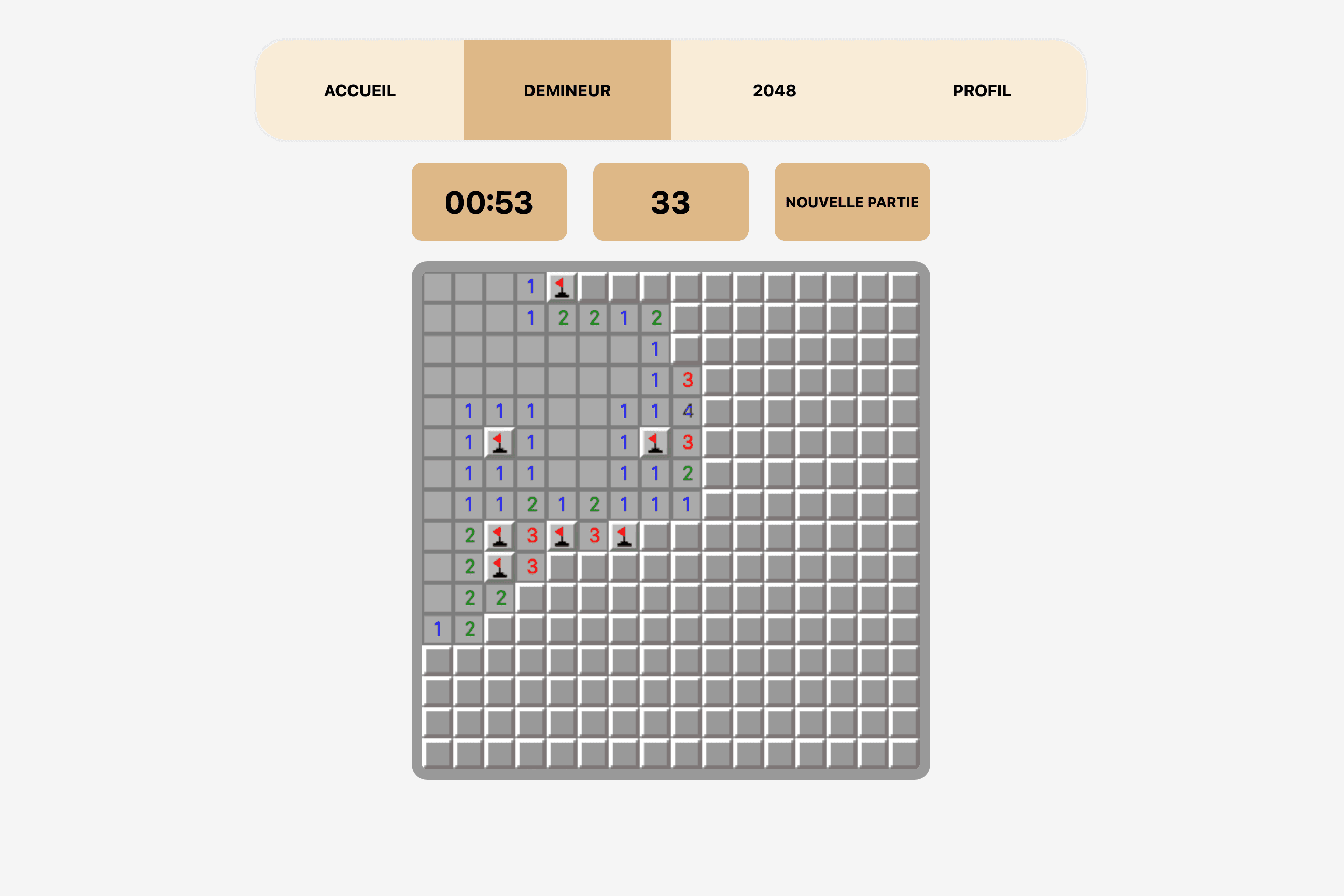 Minesweeper game